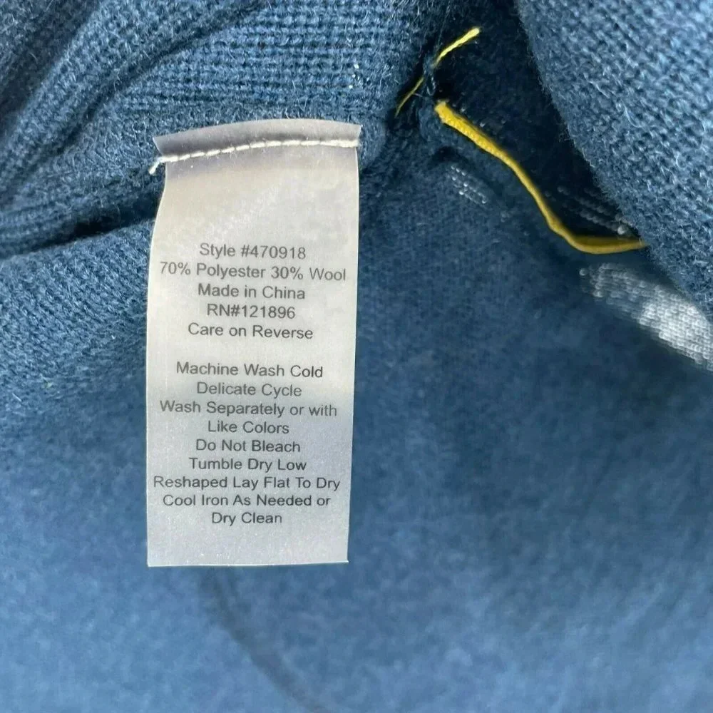 Title Nine Sweater Women's Sz XS Blue Knit Heather Hooded Full Zip Long Sleeves - Picture 6 of 7